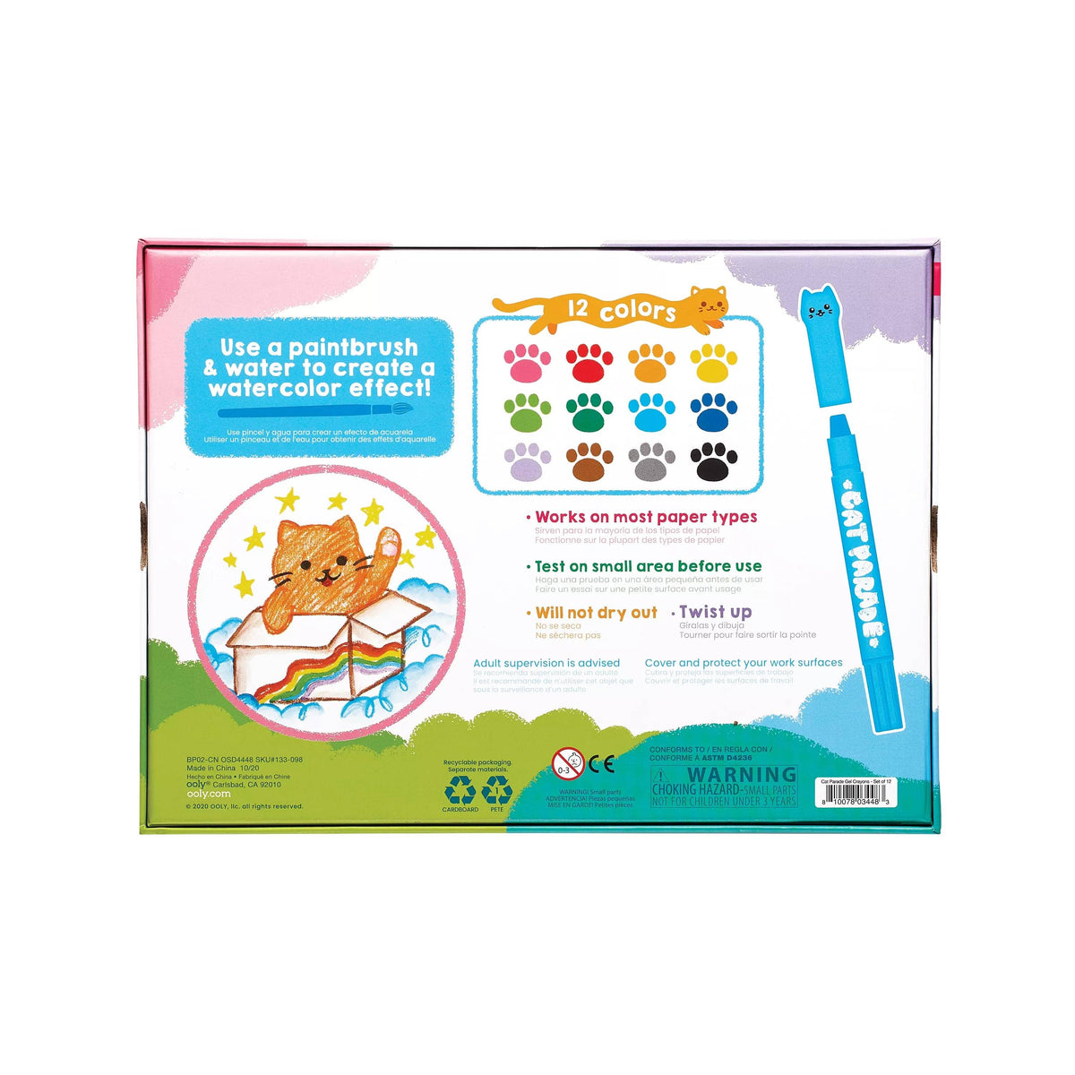 OOLY - Cat Parade Twist-Up Watercolor Gel Crayons - Set of 12