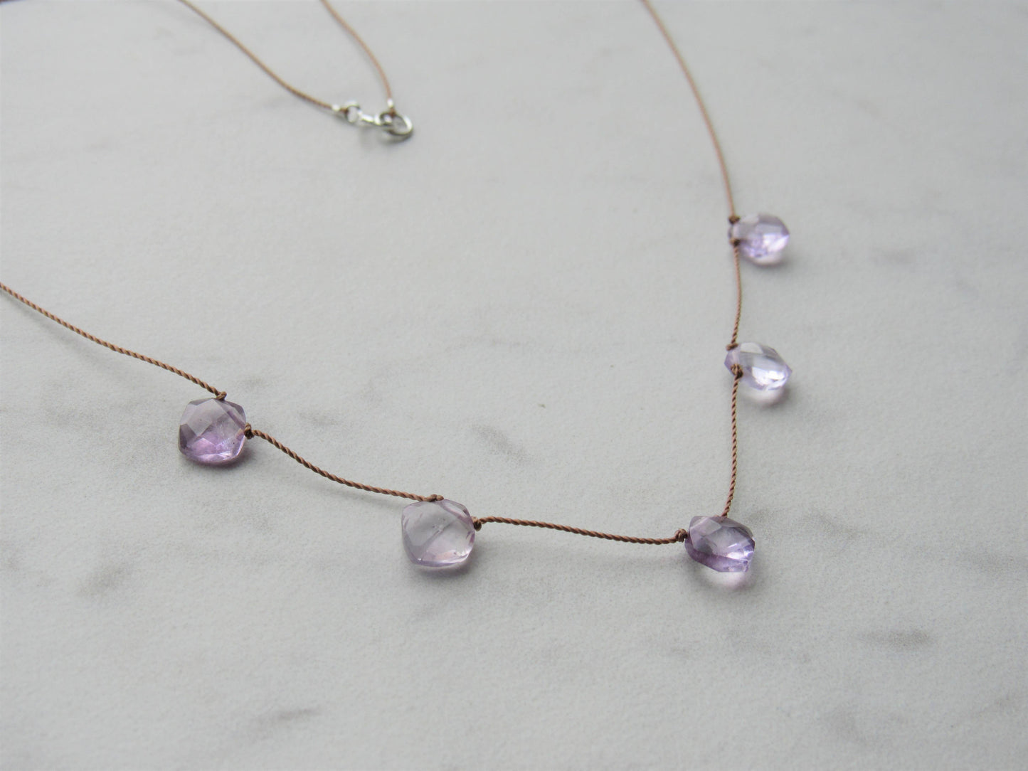 Soulsilk - Amethyst 5 Stone Necklace- Peace
