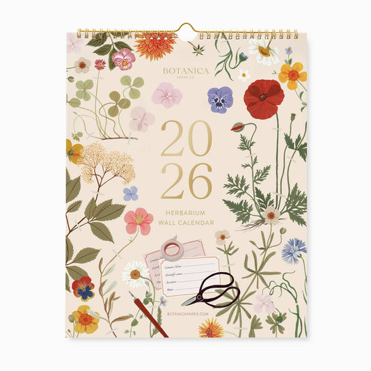 Botanica Paper Co. - 2026 WALL CALENDAR | HERBARIUM
