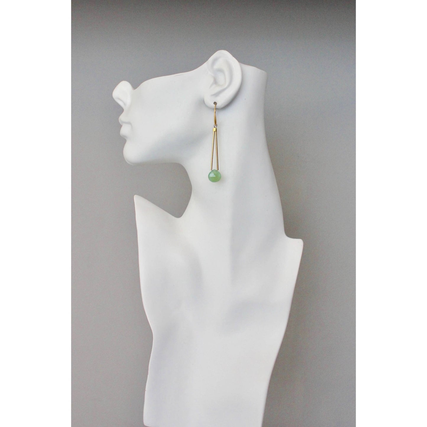 David Aubrey Jewelry - Green onyx geometric earrings