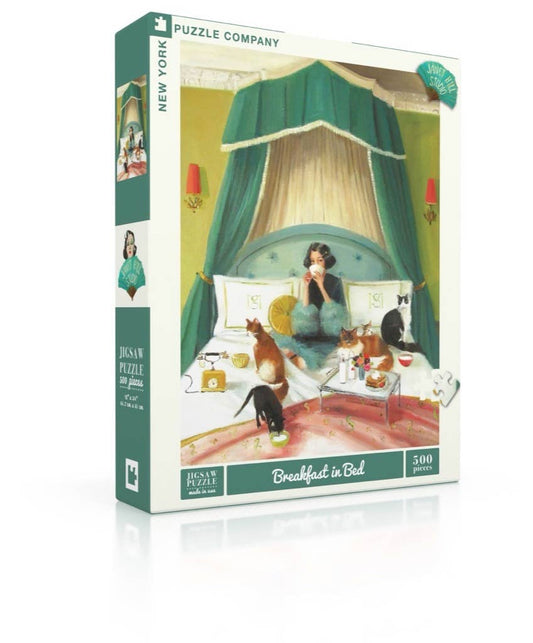 New York Puzzle Company - Breakfast in Bed - 500 Piece Jigsaw Puzzle
