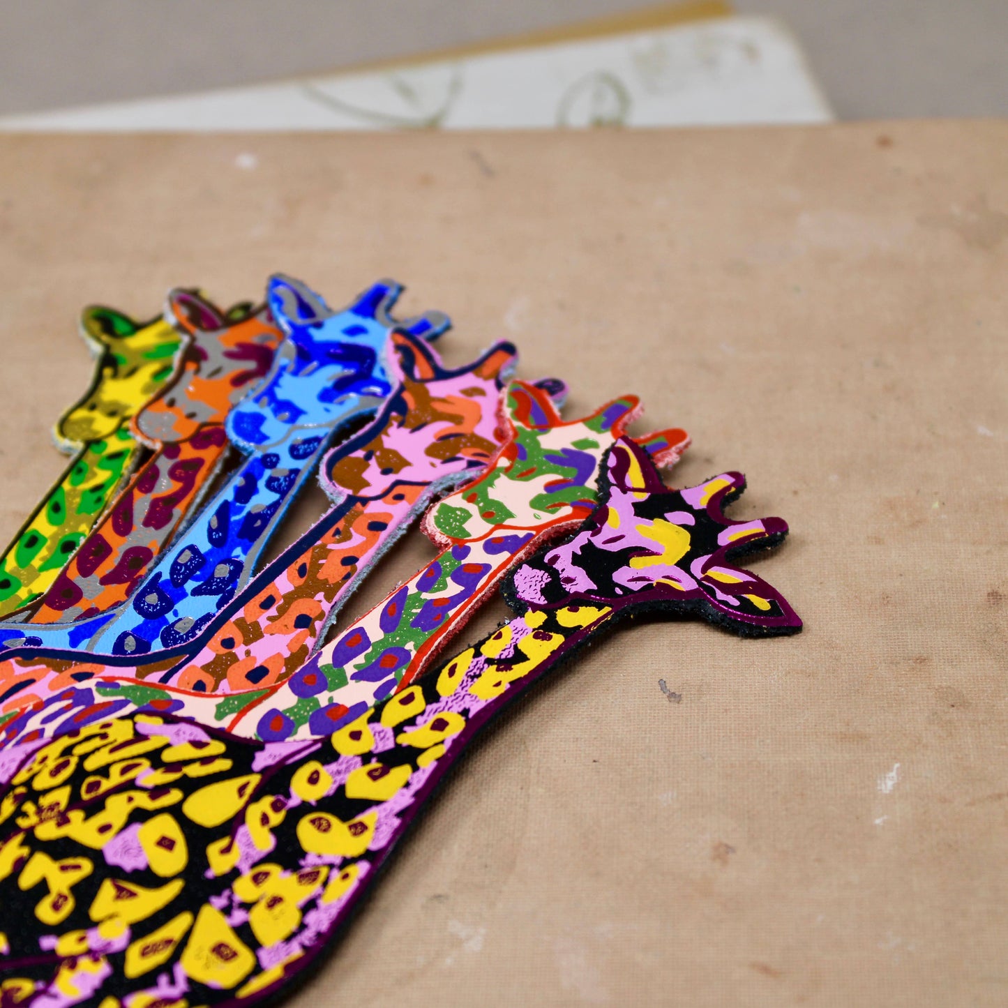 Ark Colour Design - Giraffe Shaped Leather Bookmark