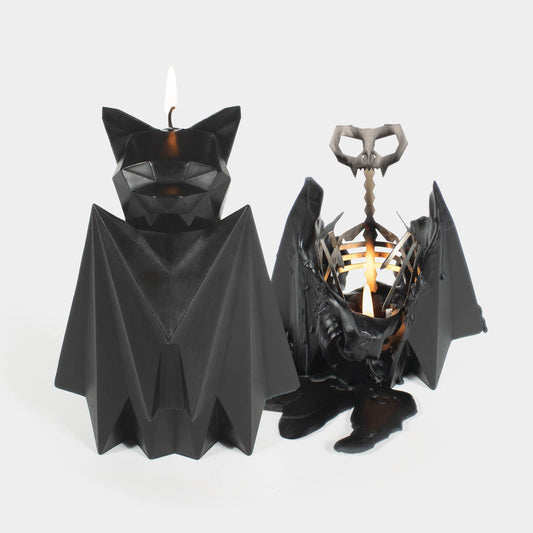 54 Celsius - PyroPet Blaka Bat Skeleton Candle - 7" Tall, Black