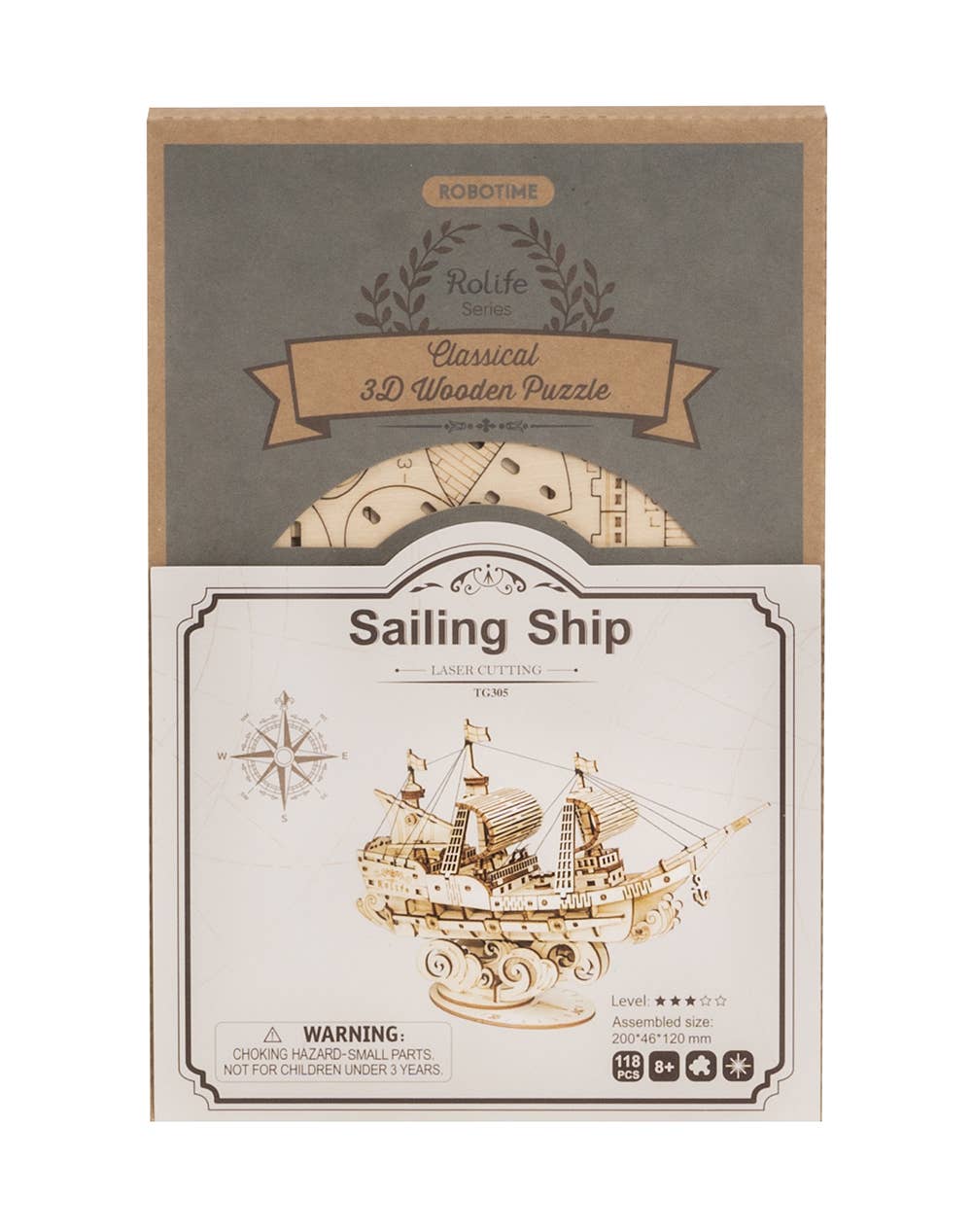 Robotime - TG305 Rolife Sailing ship 3D DIY Wooden Puzzle