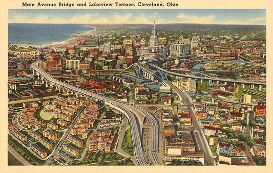 Found Image Press - Postcard OH-114 View over Lakeview Terrace, Cleveland