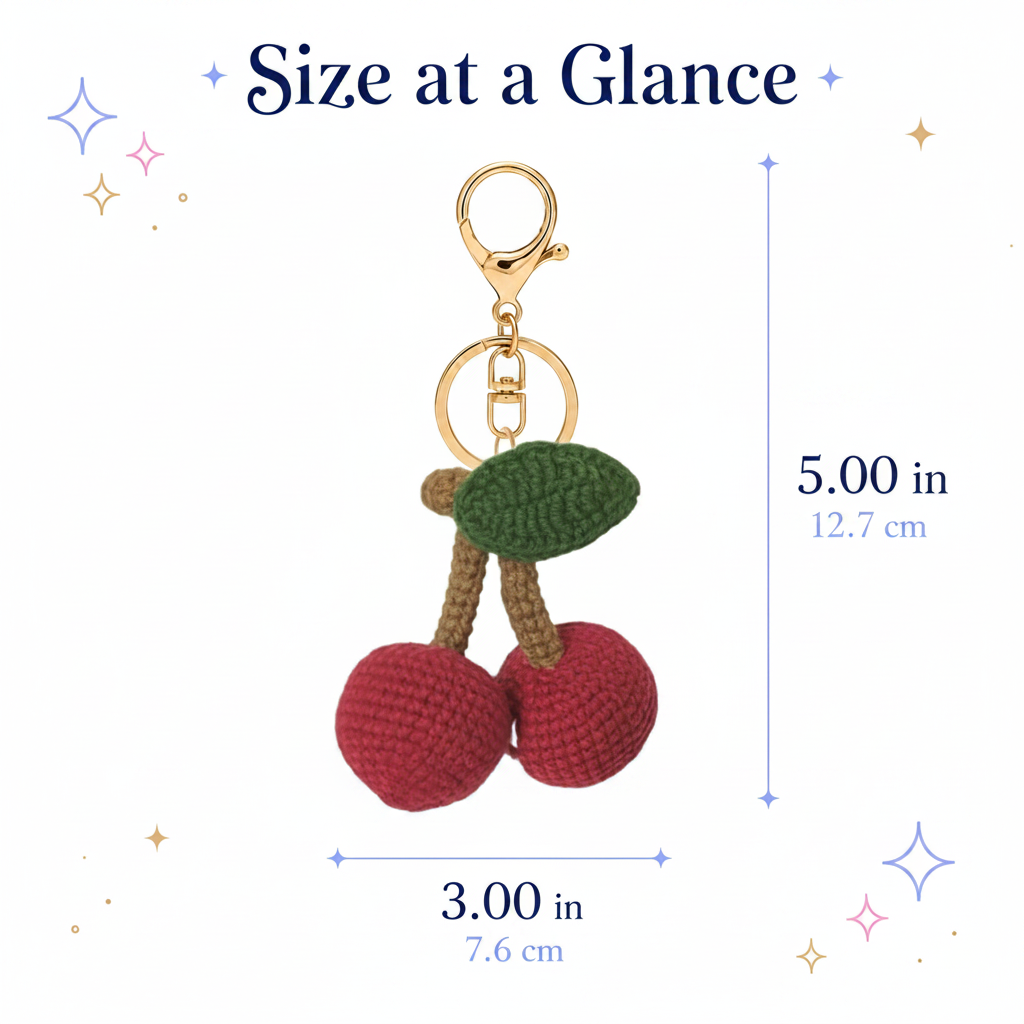 Hand-Knitted Cherry Keychain for an Extra-Sweet Day