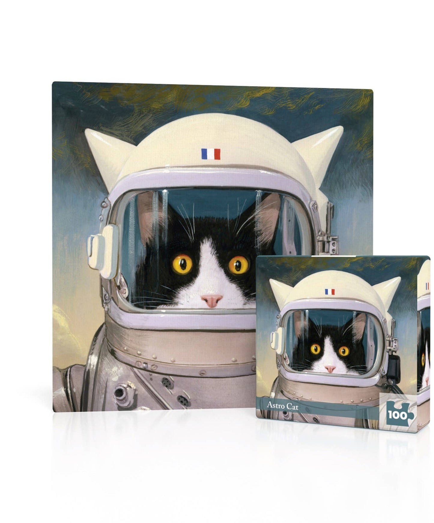 New York Puzzle Company - Félicette - Astrocat Mini - 100 Piece Mini Puzzle