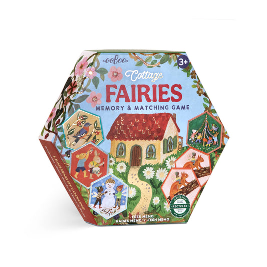 eeBoo - Cottage Fairies Hexagon Memory & Matching Game