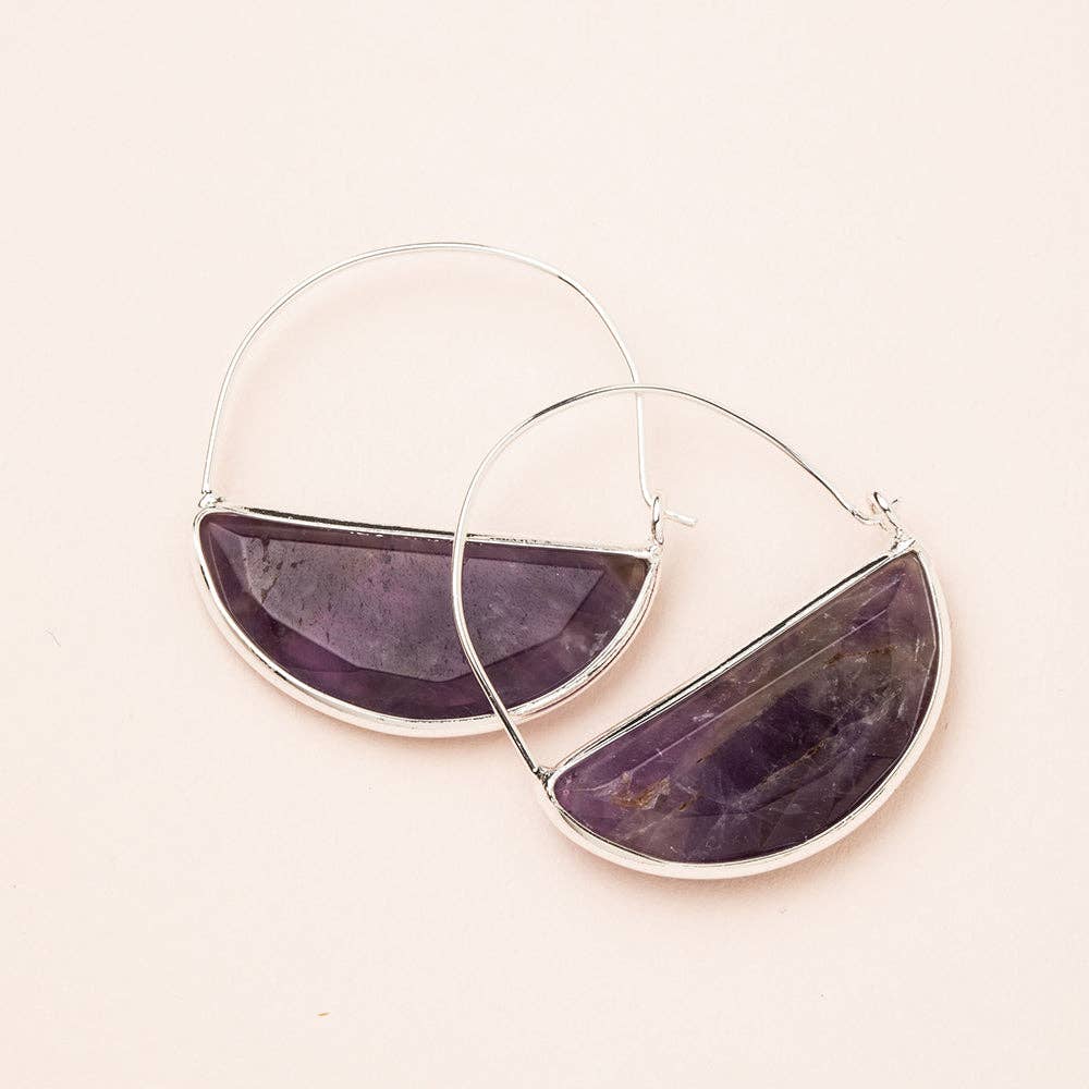 Scout Curated Wears - Stone Prism Hoop - Amethyst/Silver