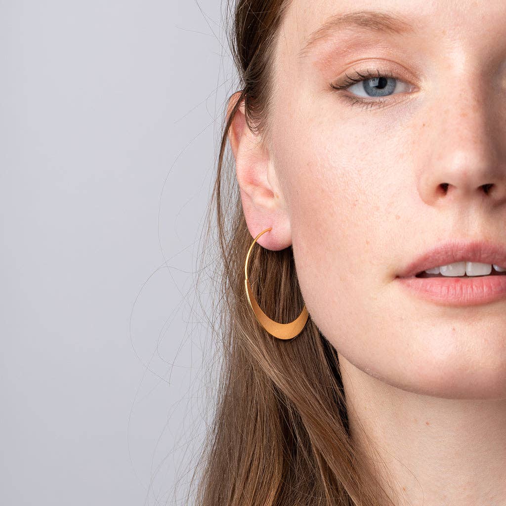 Scout Curated Wears - Refined Earring Collection - Crescent Hoop/Sterling Silver