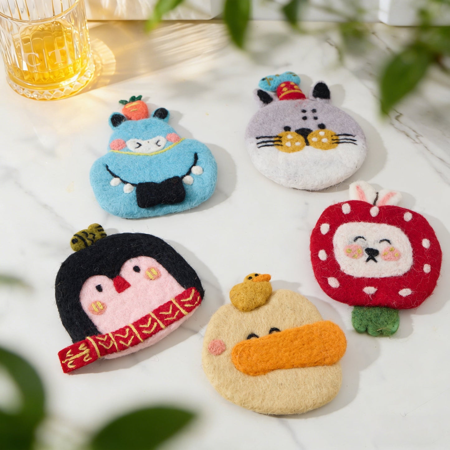 Handmade 3D Animal Mug Rug – Wool Felt Coaster