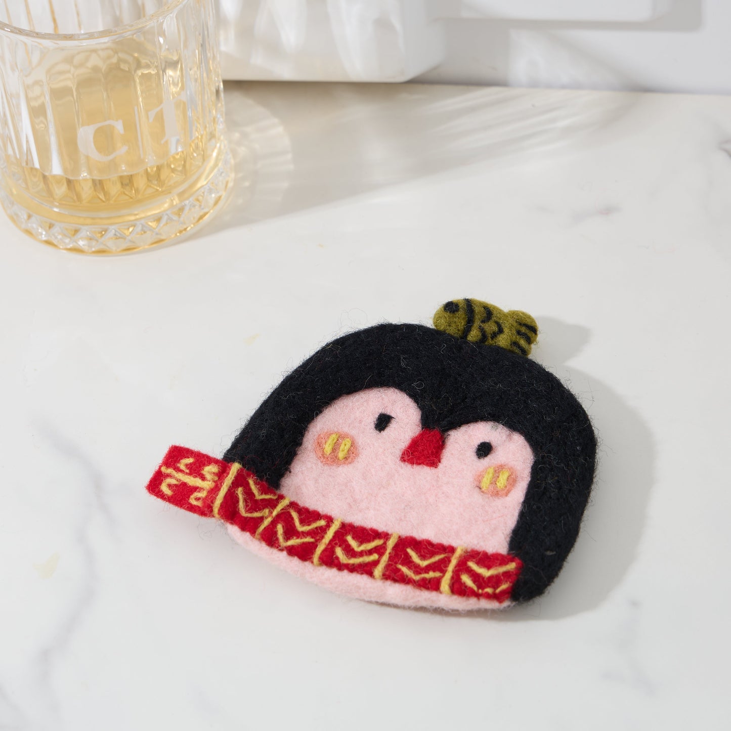 Handmade 3D Animal Mug Rug – Wool Felt Coaster