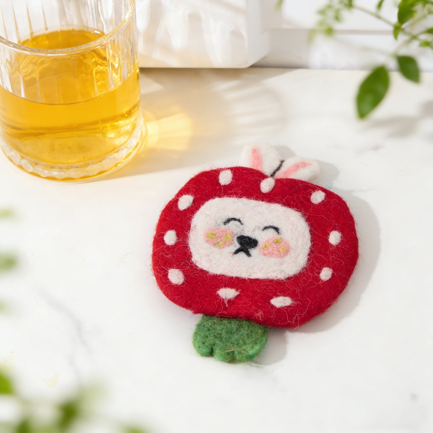 Handmade 3D Animal Mug Rug – Wool Felt Coaster