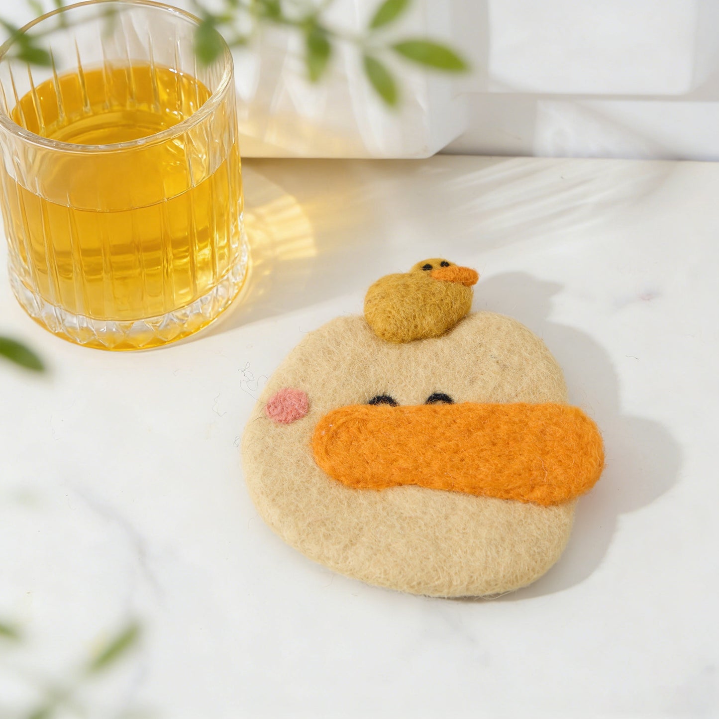 Handmade 3D Animal Mug Rug – Wool Felt Coaster