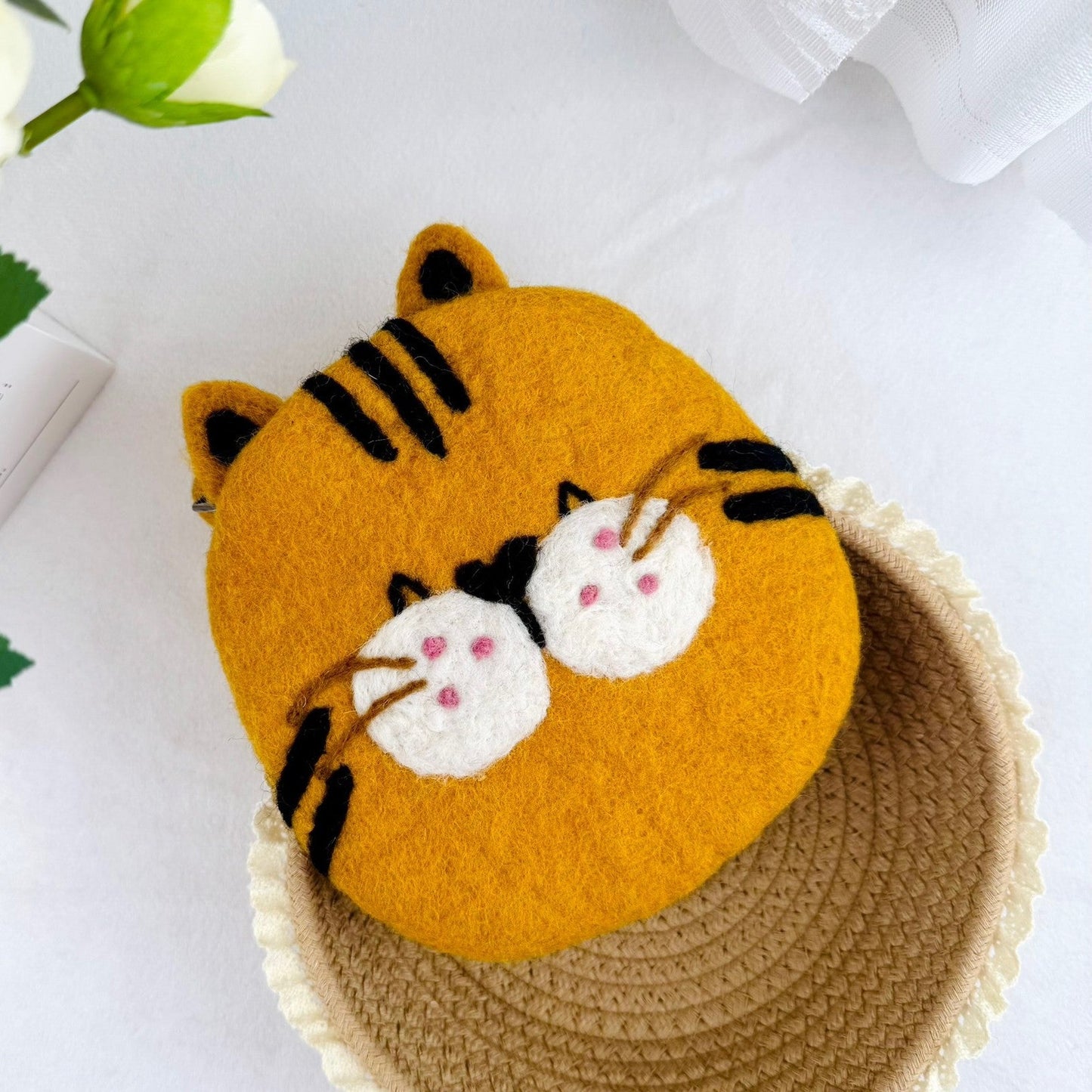 Handmade 3D Animal Mug Rug – Wool Felt Coaster