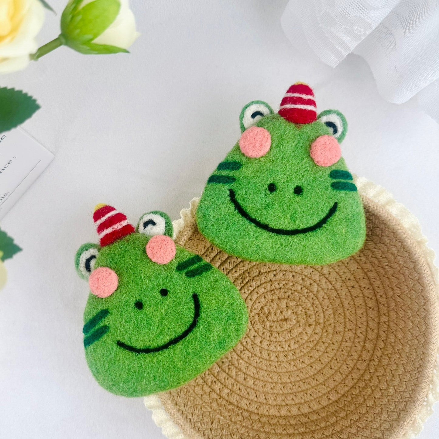 Handmade 3D Animal Mug Rug – Wool Felt Coaster