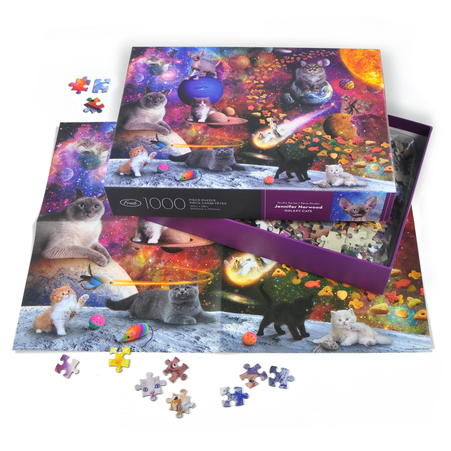 Fred & Friends - Puzzle 1000 PC - Jennifer Norwood- Galaxy Cats