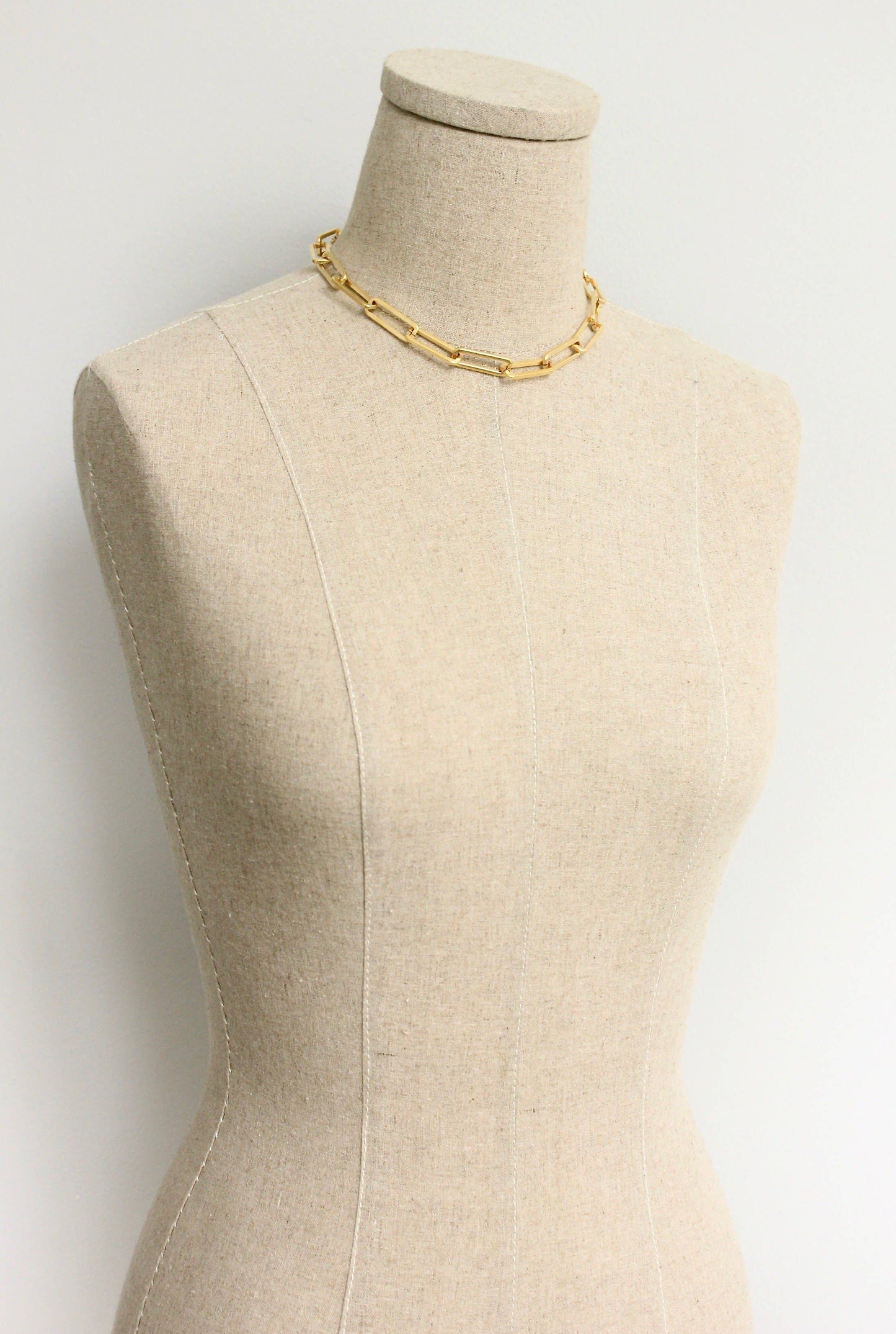 David Aubrey Jewelry - Gold Paperclip Chain Necklace