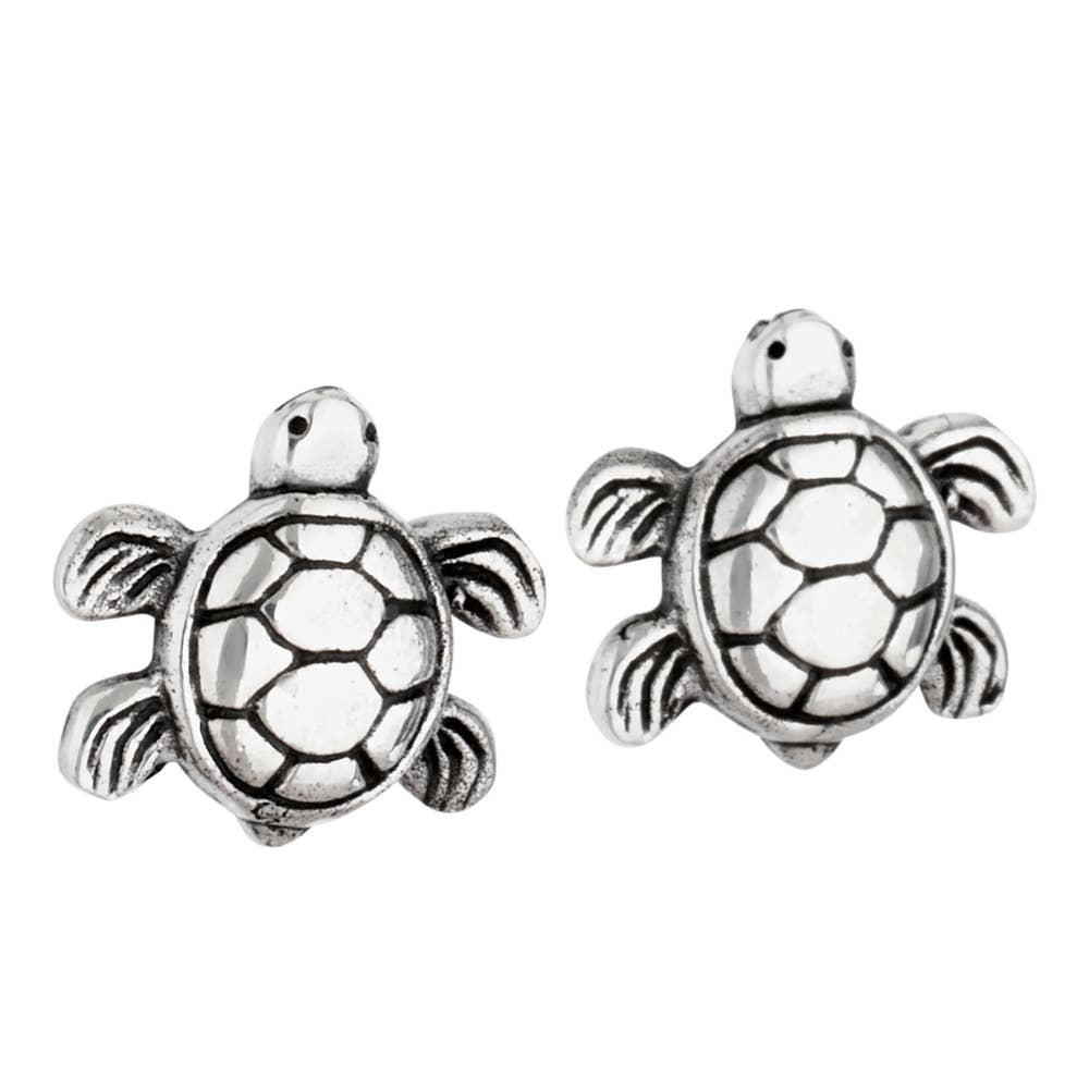 Tiger Mountain Jewelry - Swimming Turtle Sterling Silver Stud Earring