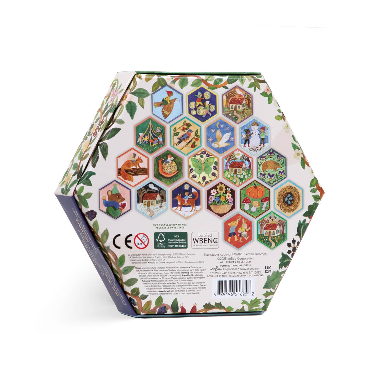eeBoo - Cottage Fairies Hexagon Memory & Matching Game
