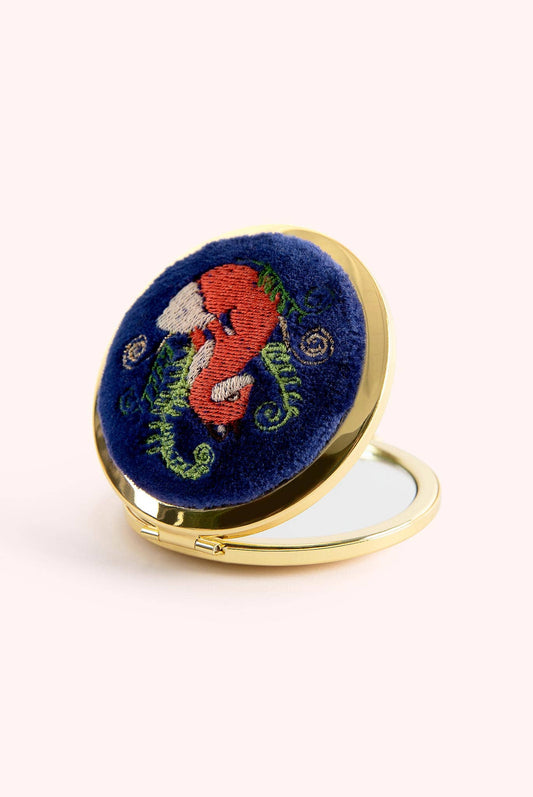 Powder Design inc - US - Embroidered Compact Mirror - Elegant Fox
