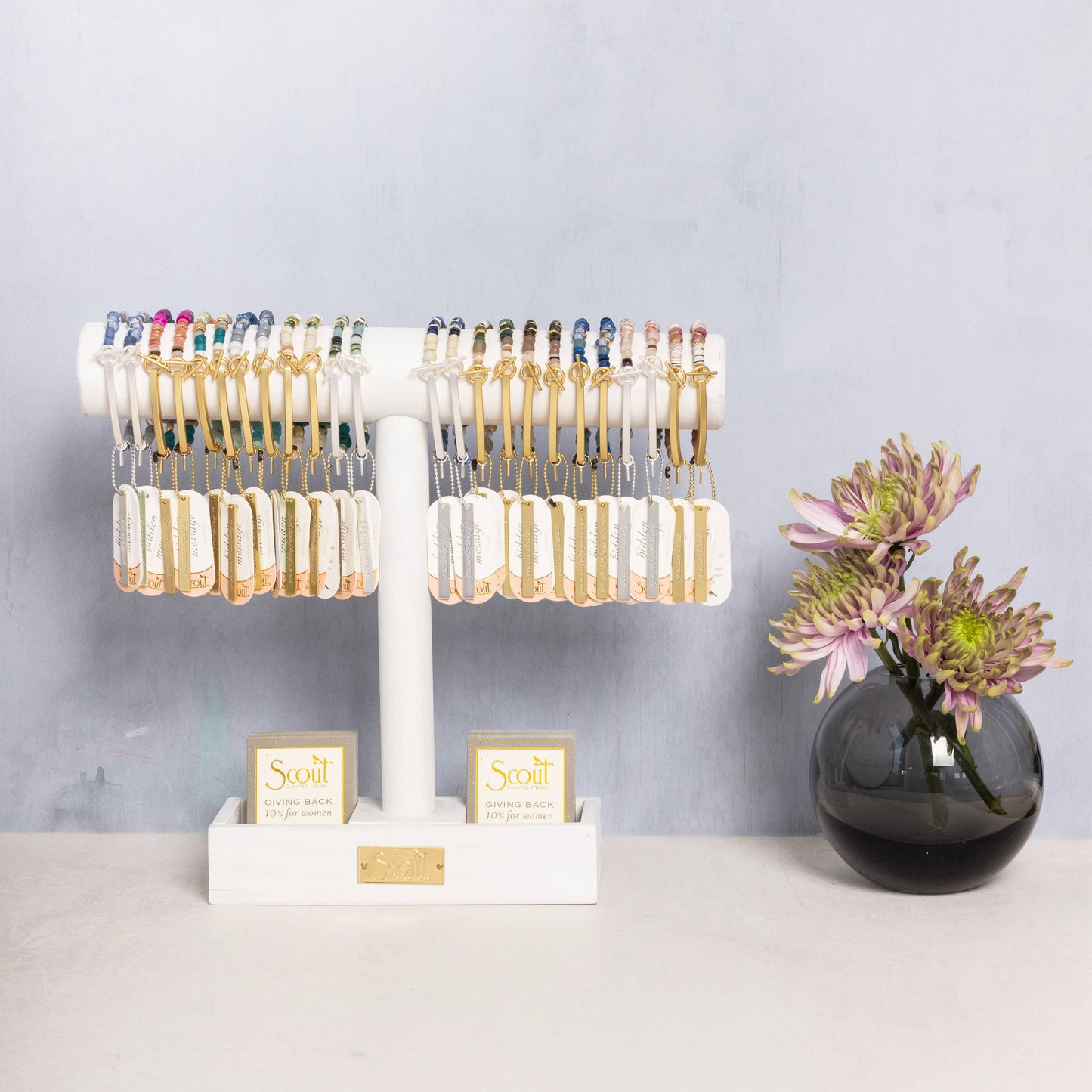 Scout Curated Wears - Hidden Message Bracelet - Loved/Rhodochrosite/Gold