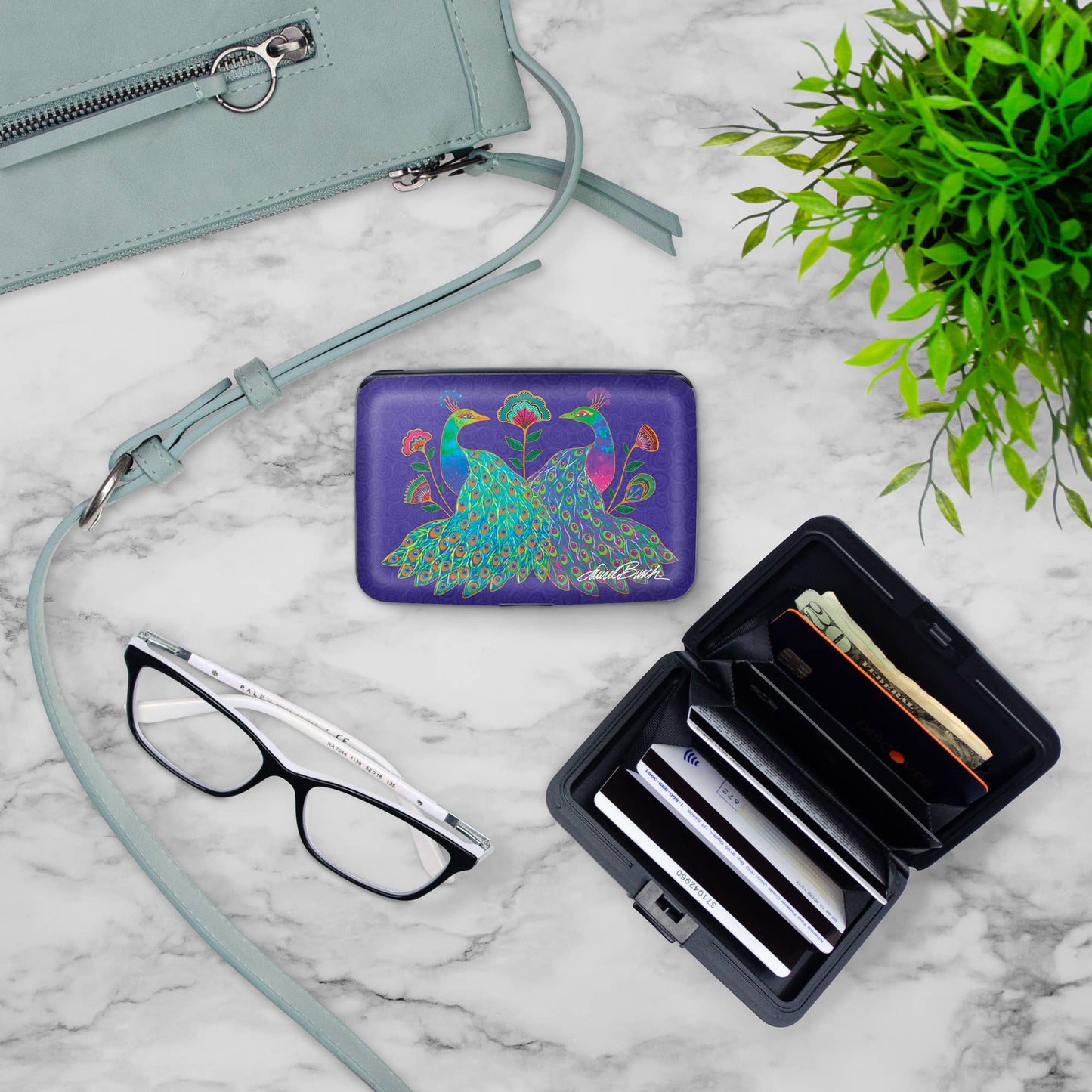 Monarque - Laurel Burch Peacocks Armored Wallet