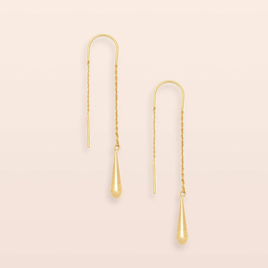 Scout Curated Wears - Refined Earring Collection - Teardrop Threader/Gold