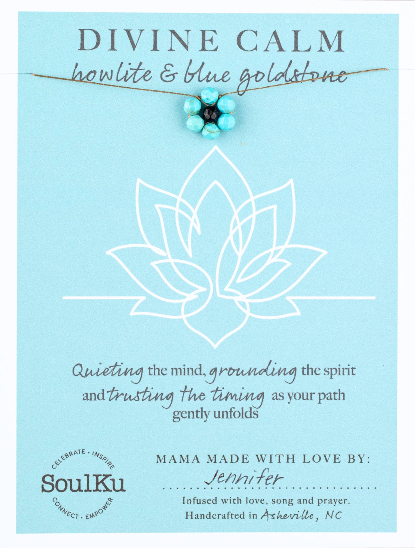 SoulKu - *LTE Howlite and Blue Goldstone Flower