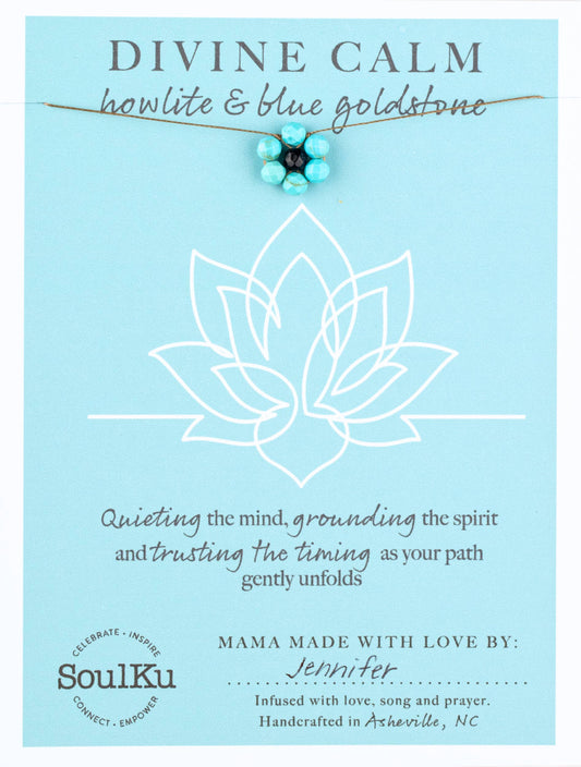 SoulKu - *LTE Howlite and Blue Goldstone Flower