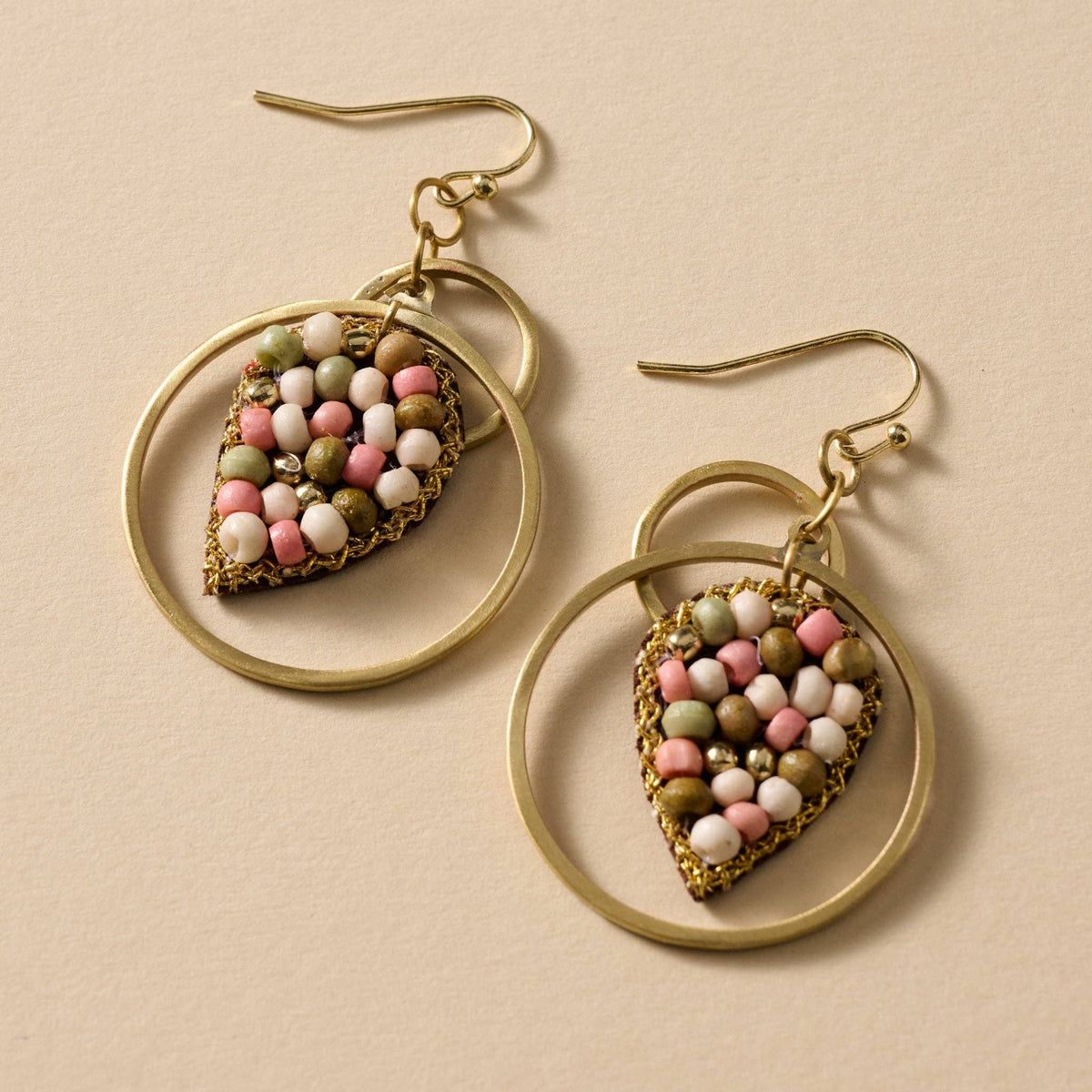 Ten Thousand Villages - Duniya Embroidered Bead Drop Earrings