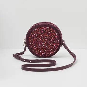 Magical Mushroom Embroidered Circle Purse