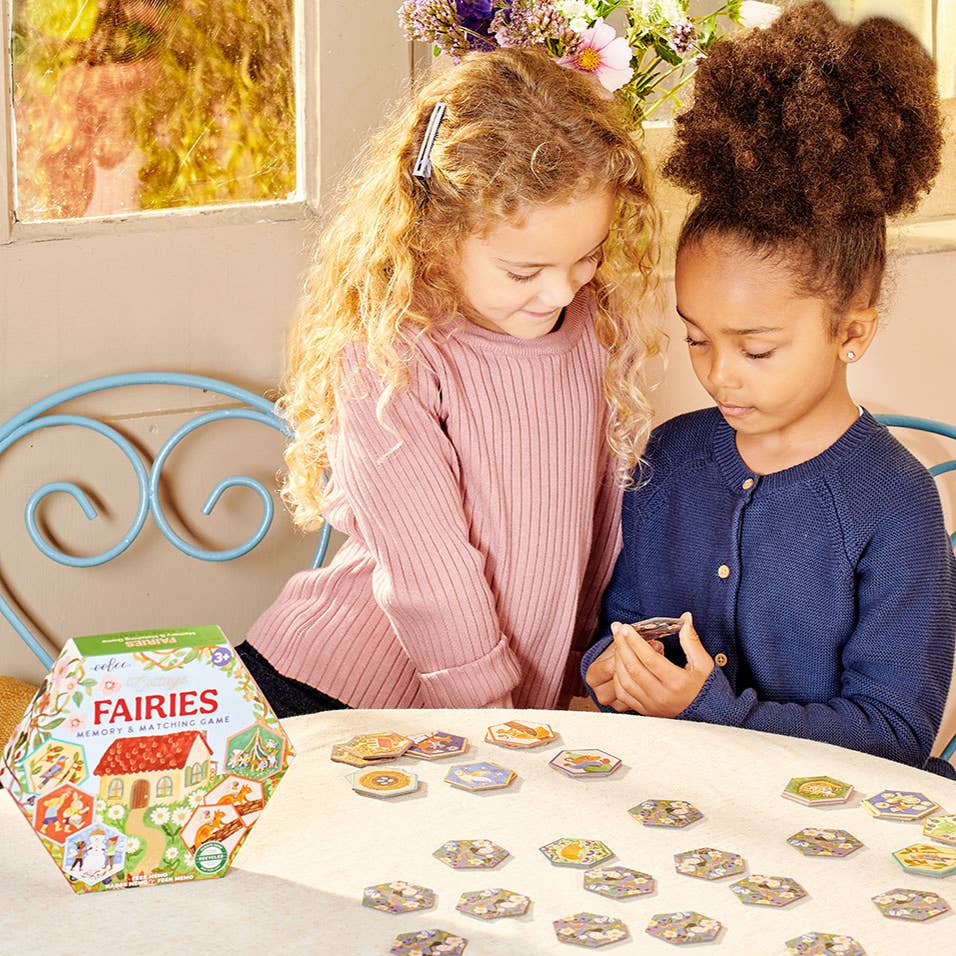 eeBoo - Cottage Fairies Hexagon Memory & Matching Game