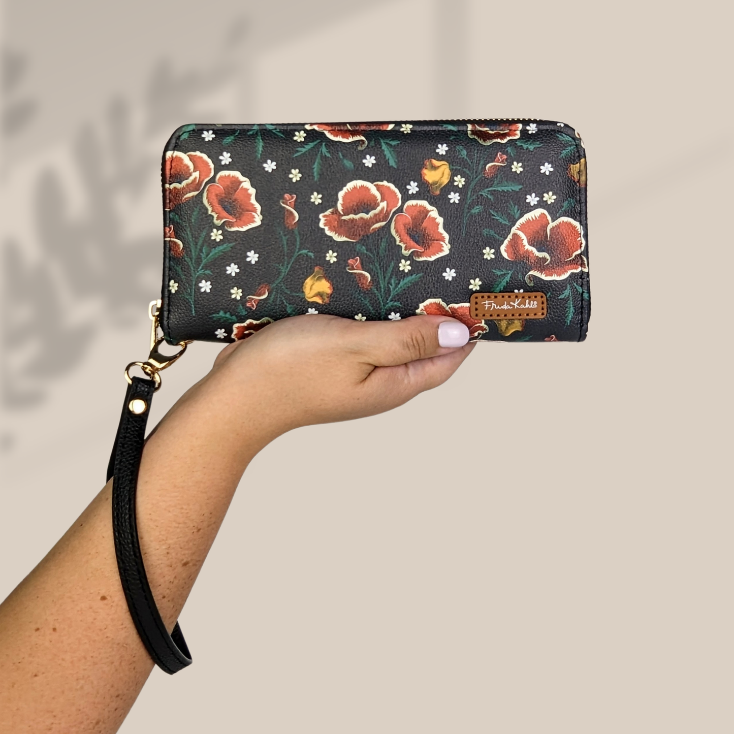 Monarque - Frida Kahlo Poppies Wristlet Wallet