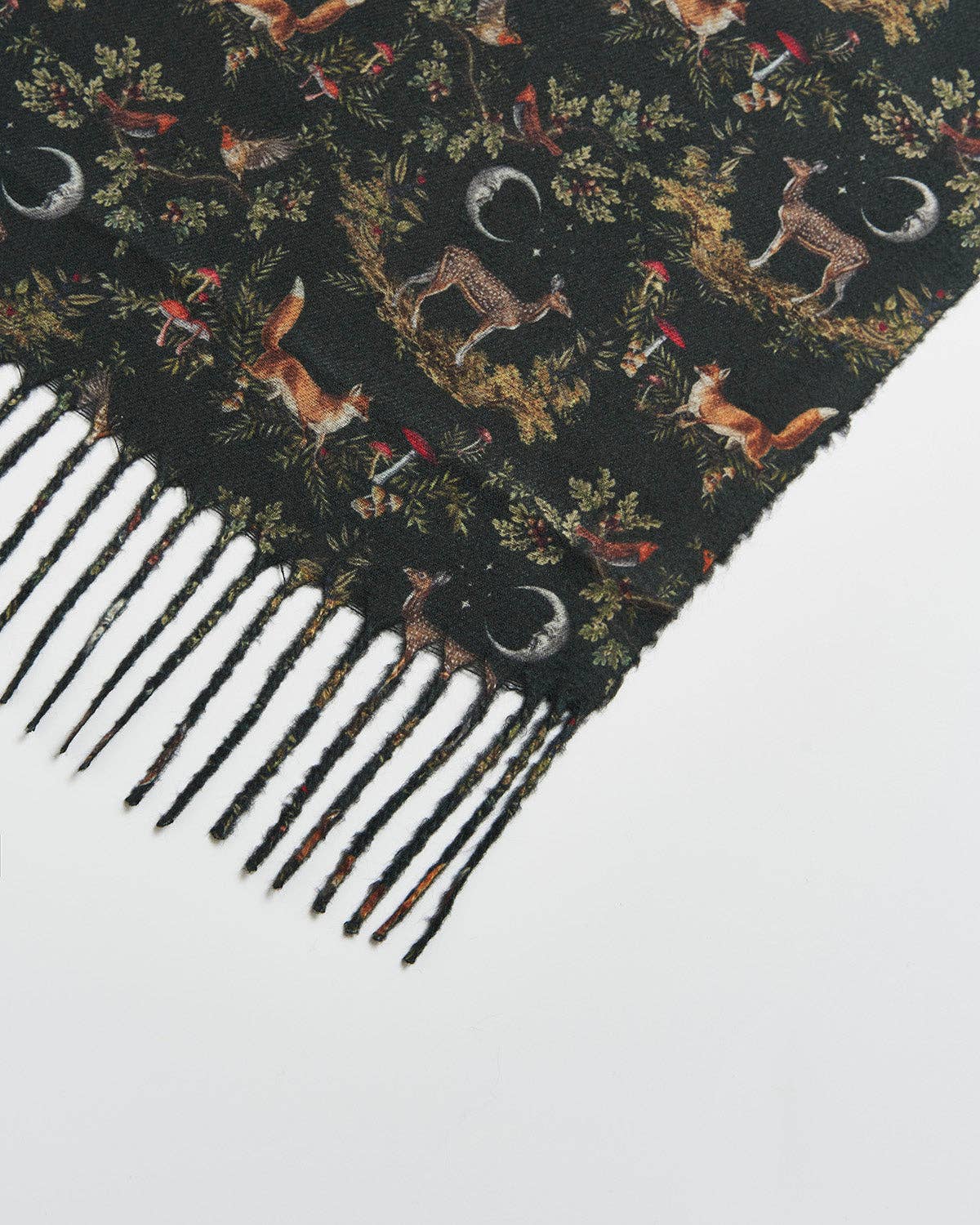 Fable England - Into the Woods Green Tassel Scarf