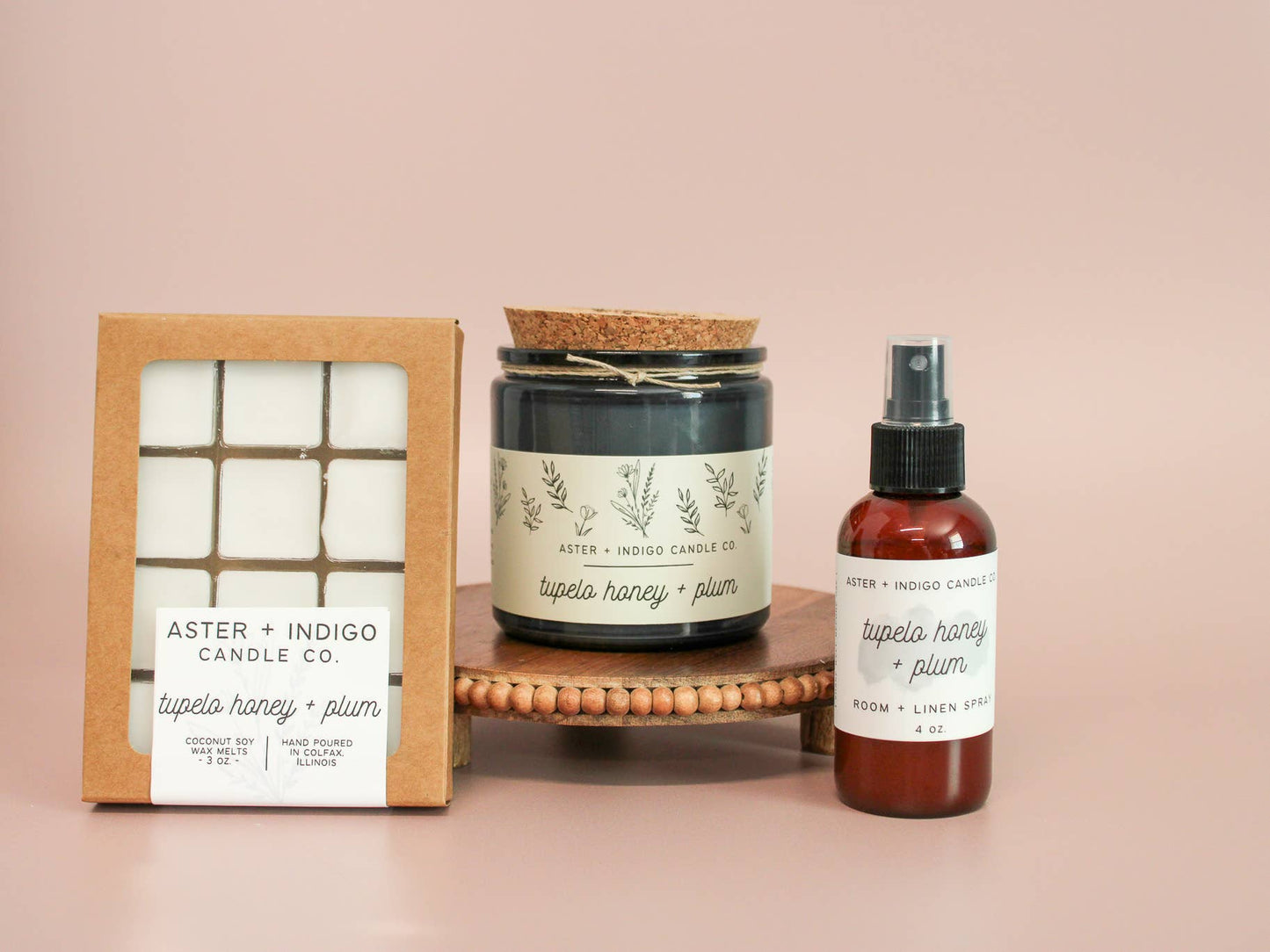 Aster + Indigo Candle Co. - Tupelo Honey + Plum | Soy Candle