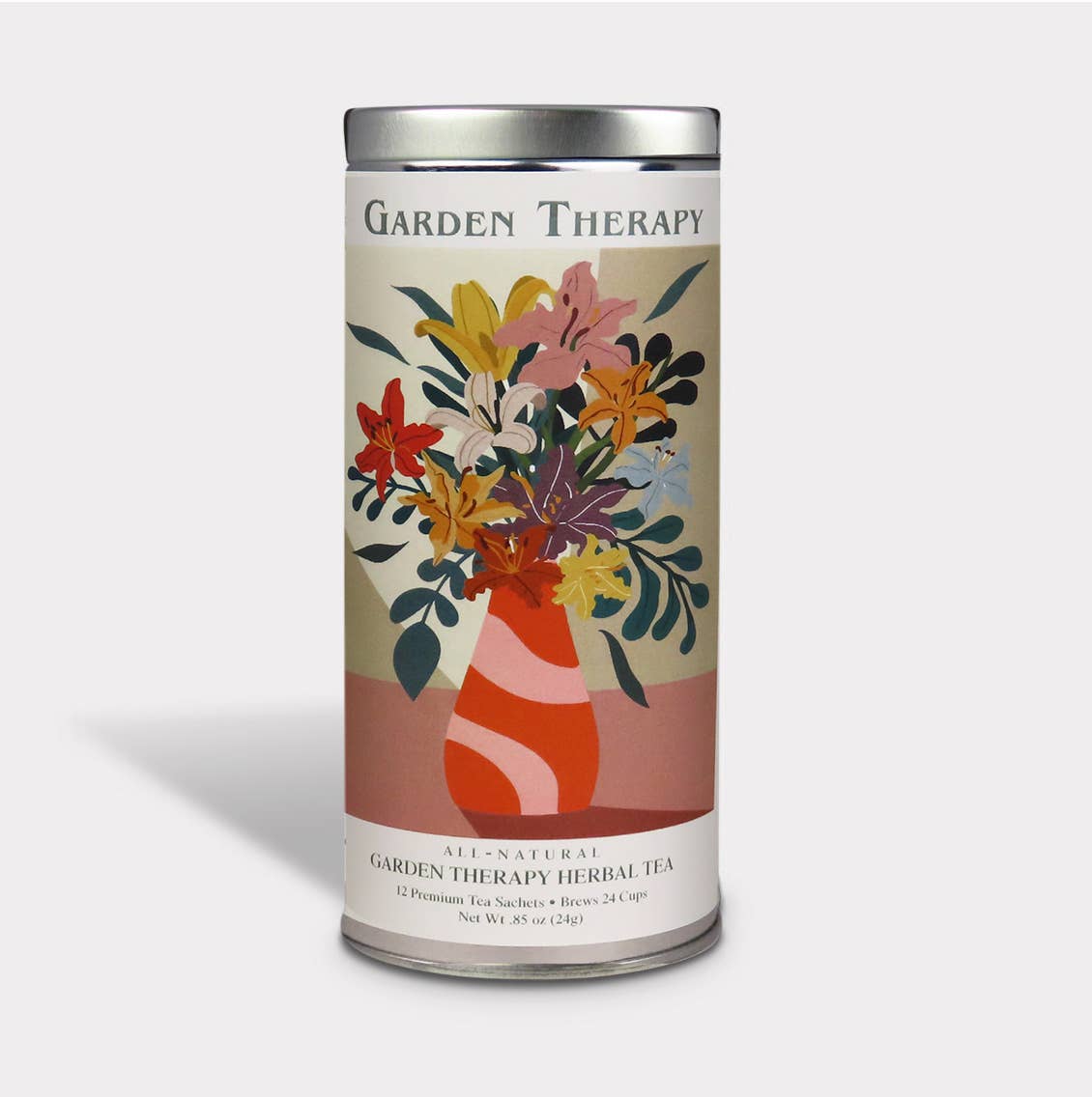 The Tea Can Company - Fluer Nuevo Garden Therapy Herbal Tea Sachets - Tall Tin