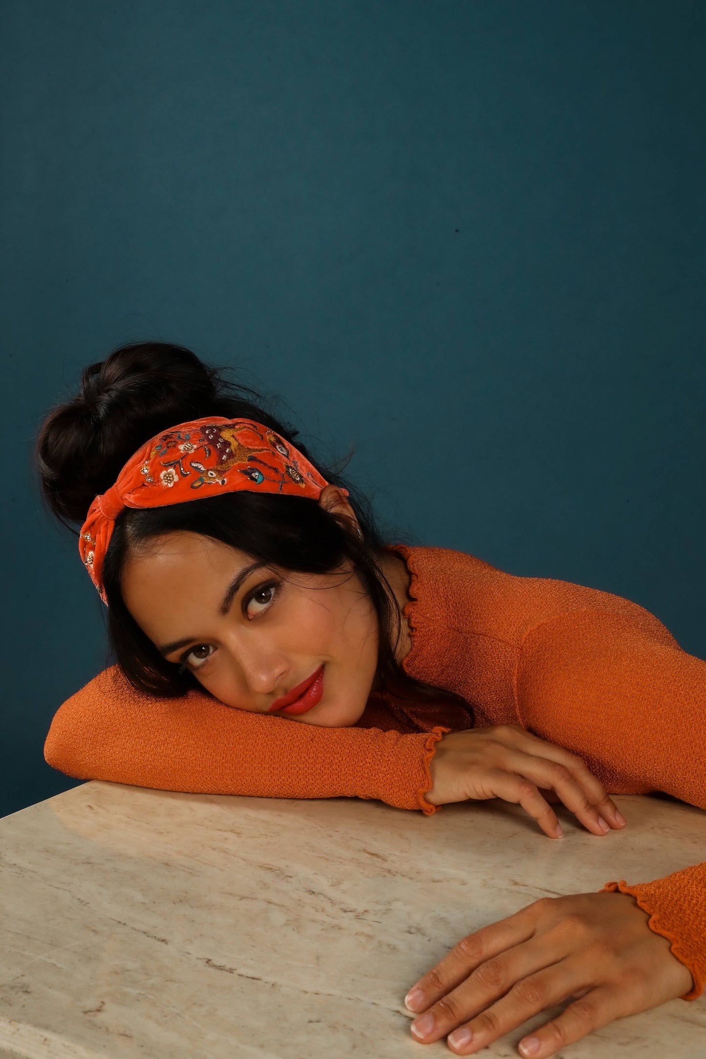 Embroidered Fawn In A Meadow Headband