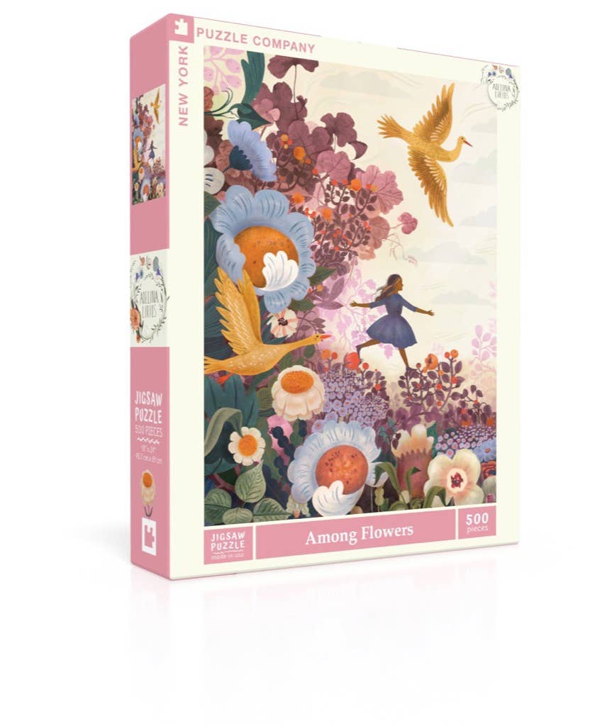 New York Puzzle Company - Among Flowers - 500 Piece Jigsaw Puzzle