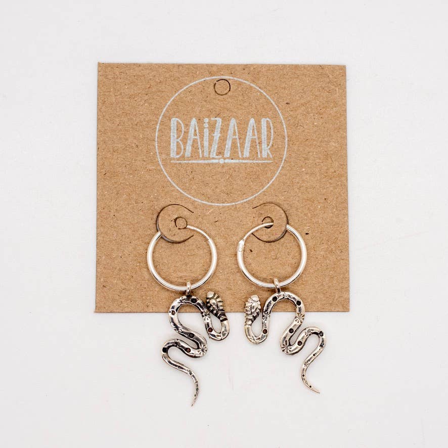 Baizaar - Sterling Silver Snake Hoop