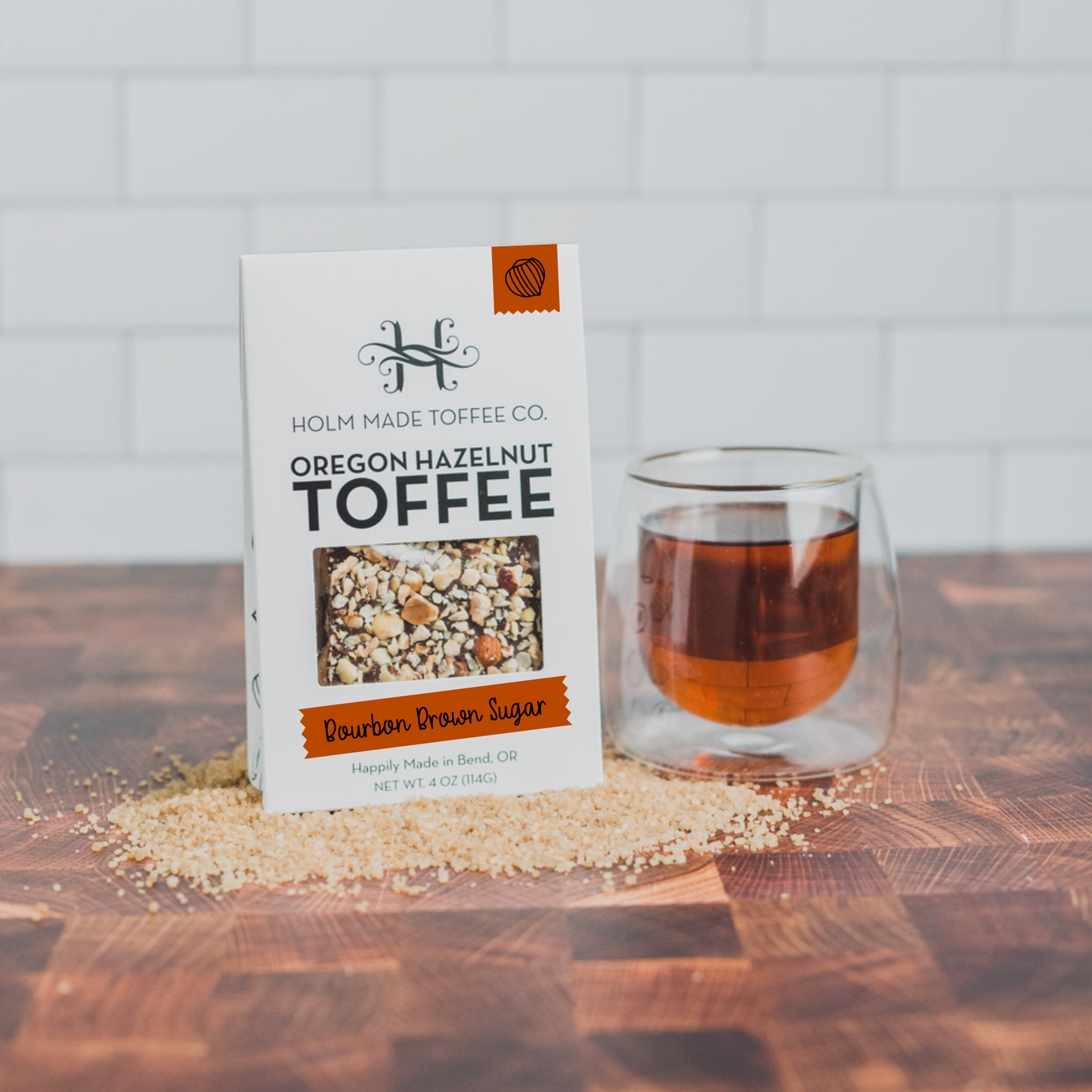 Holm Made Toffee Co. - Bourbon Brown Sugar - Oregon Hazelnut Toffee