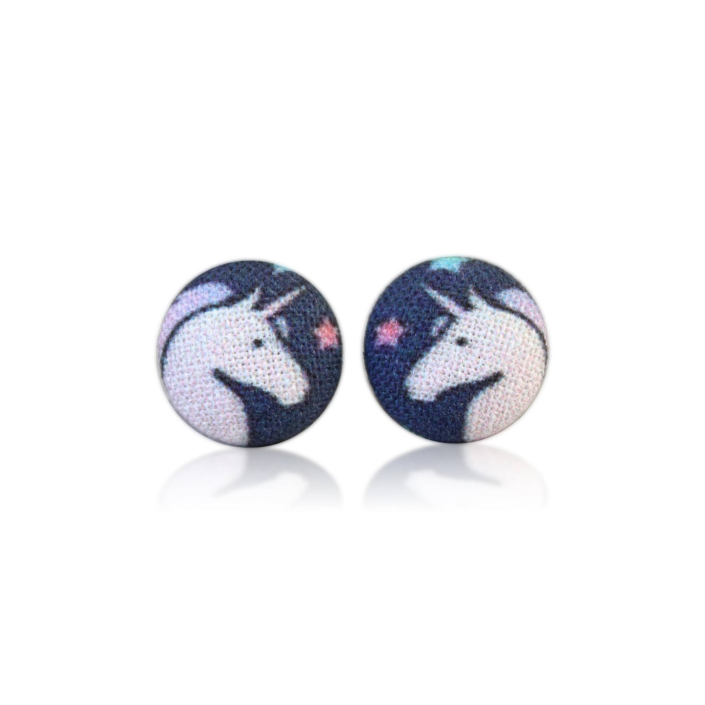 Rachel O's - Space Unicorn Fabric Button Earrings