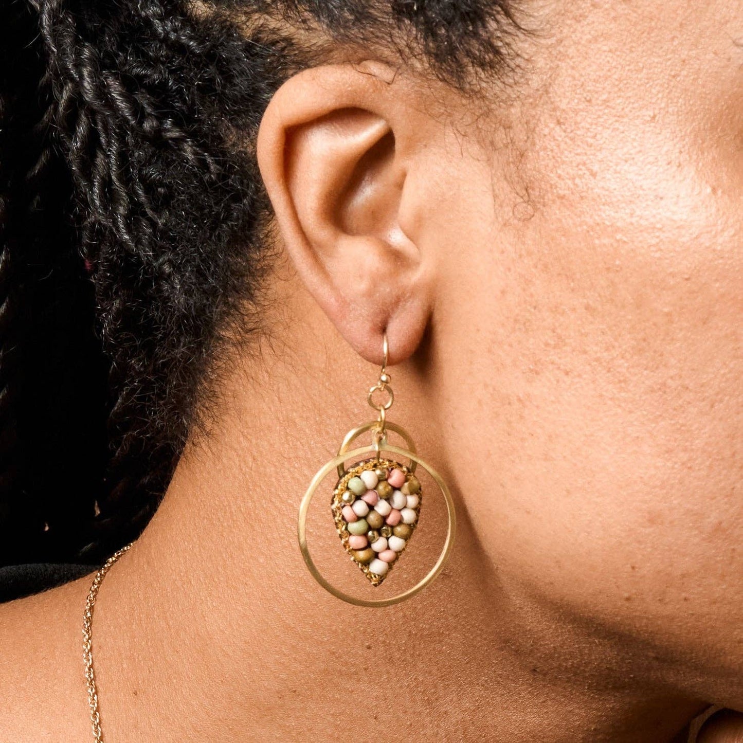 Ten Thousand Villages - Duniya Embroidered Bead Drop Earrings
