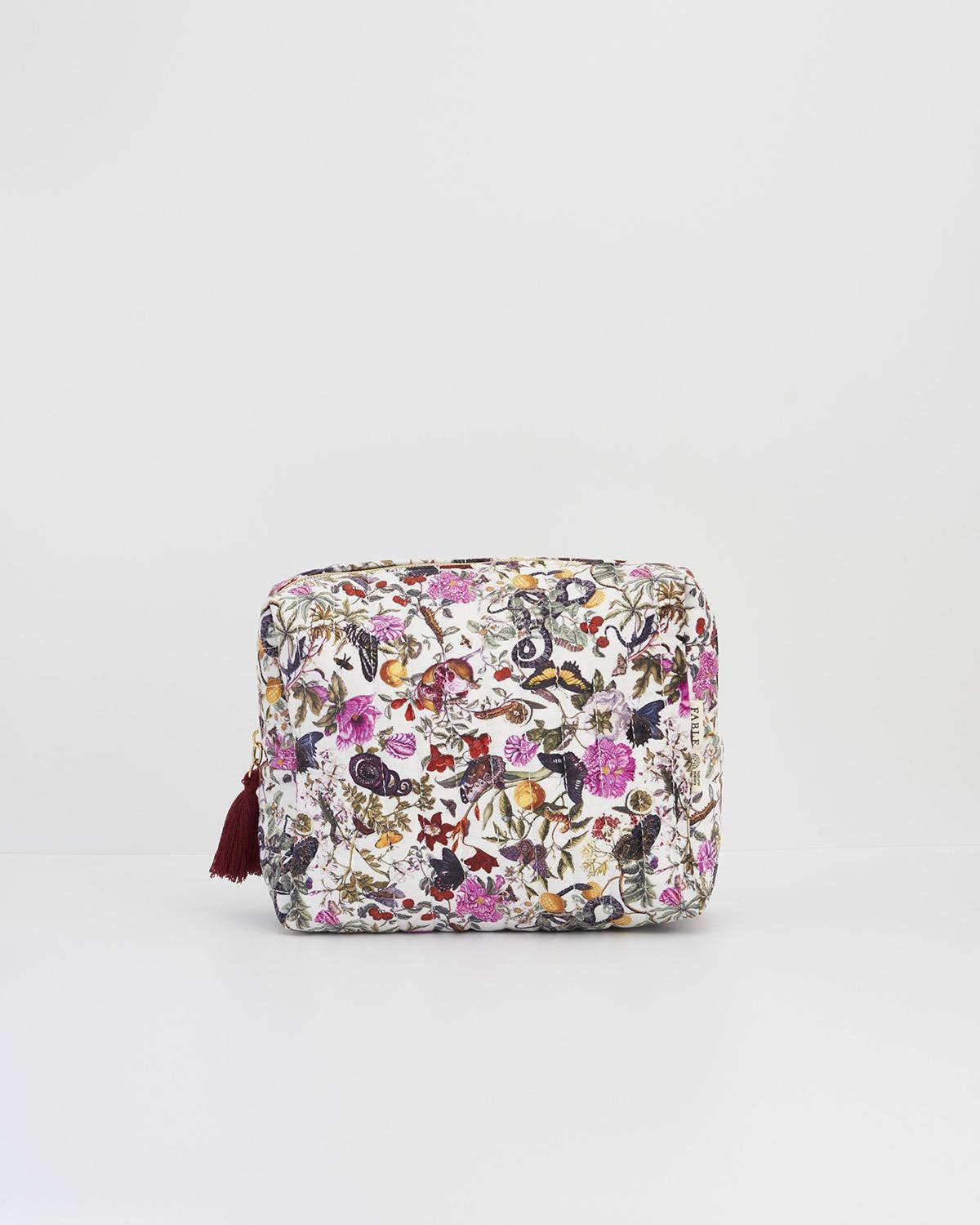 Fable England - FABLE Floral Engravings Large Velvet Cosmetic Bag