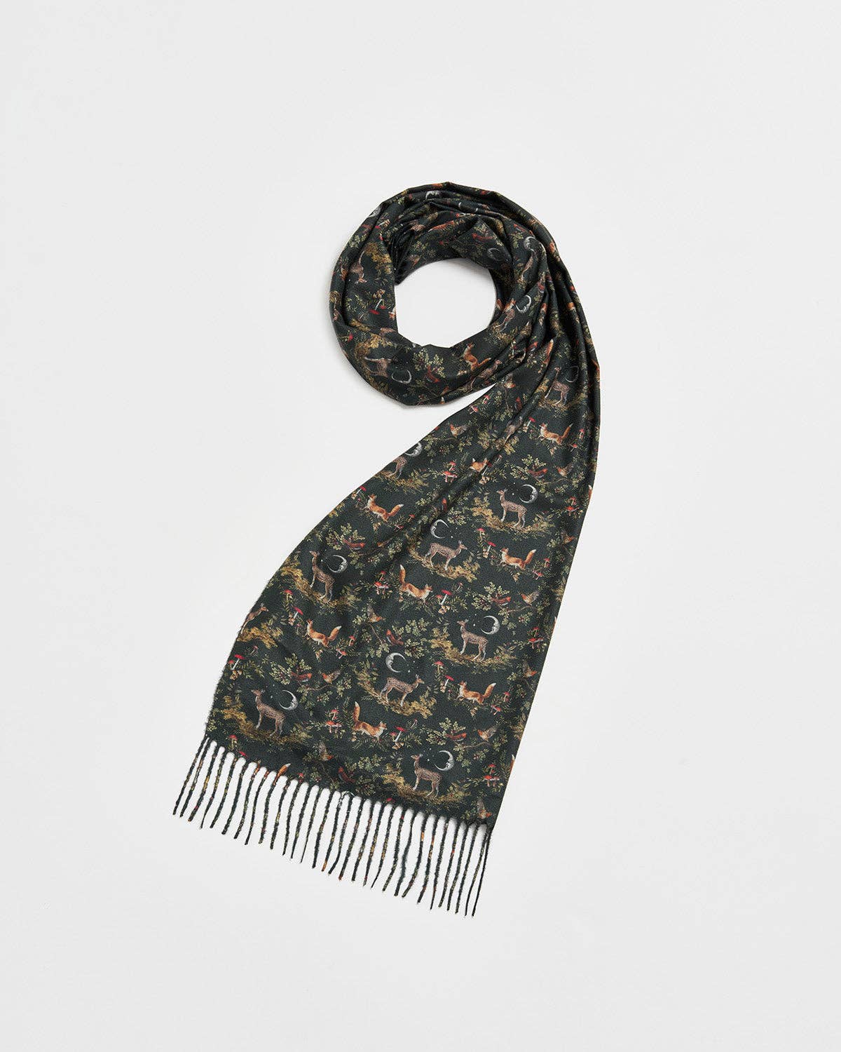 Fable England - Into the Woods Green Tassel Scarf