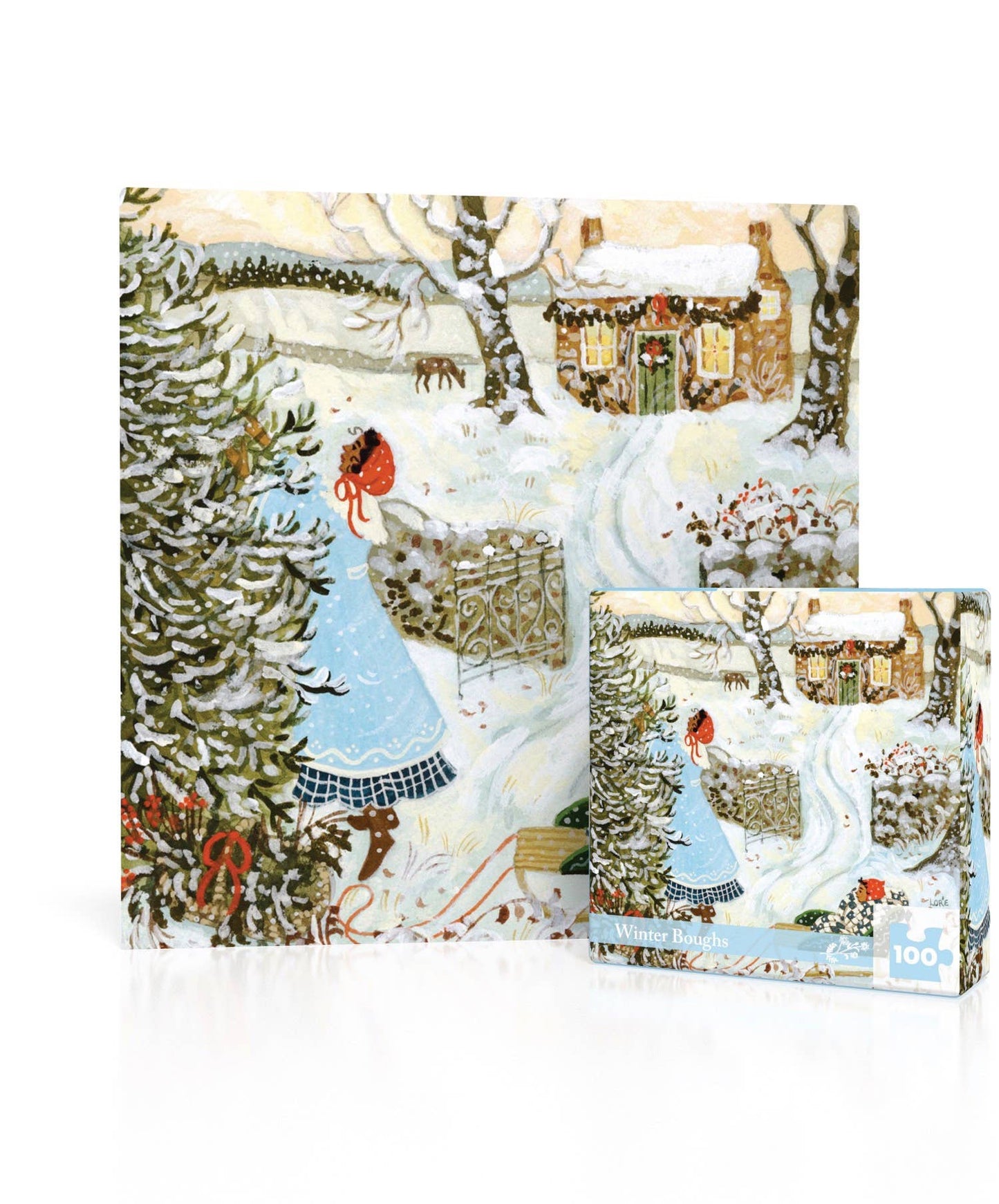 New York Puzzle Company - Winter Boughs Mini - 100 Piece Mini Puzzle