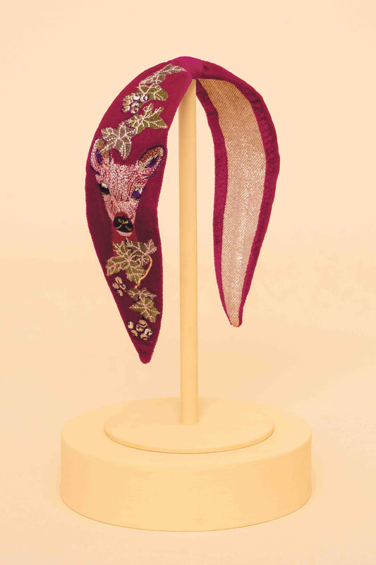 Powder Design inc - Velvet Narrow Headband - Enchanted Evening Doe, Fuchsia