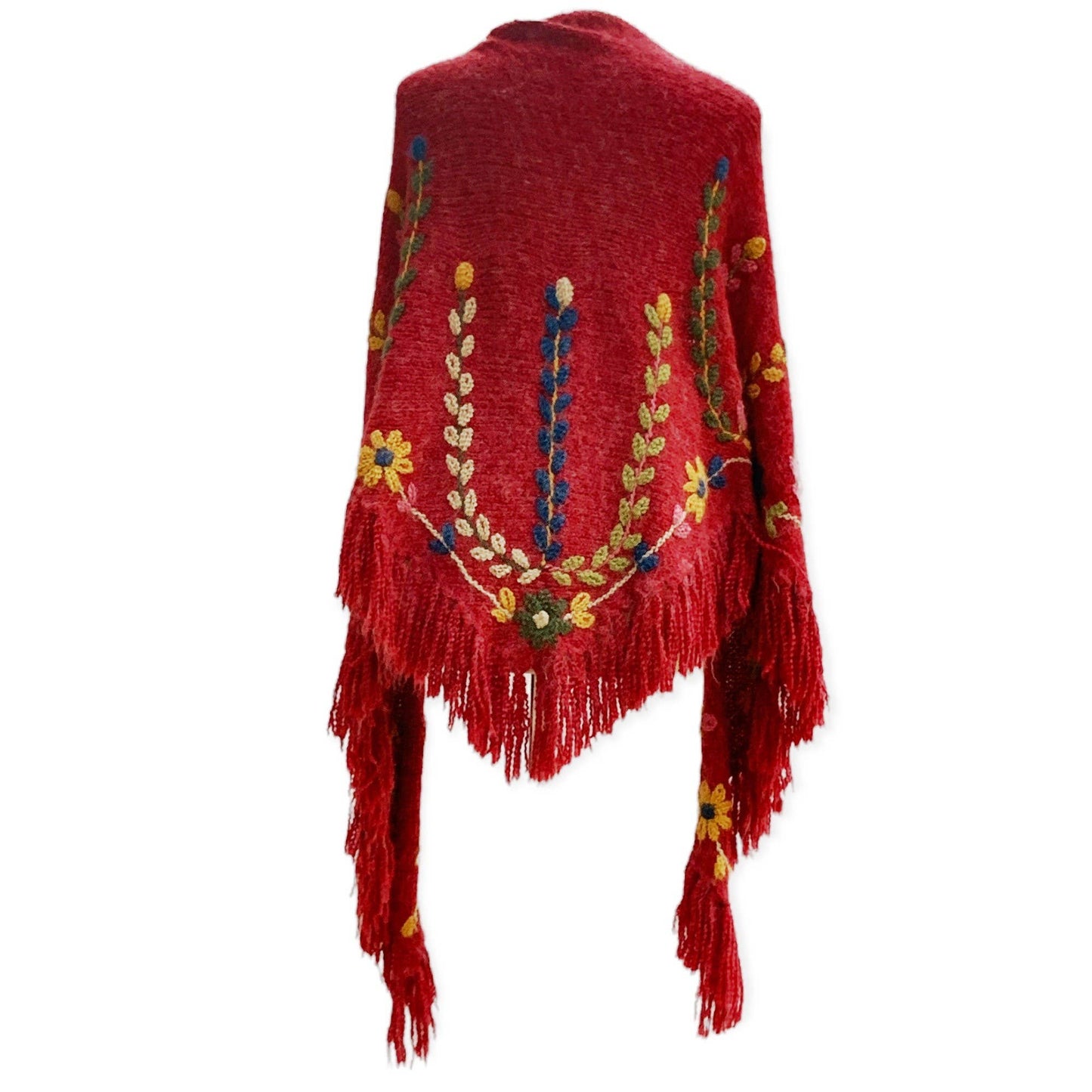 Peruvian Trading Company - Embroidered Flower Vine Shawl-SA64