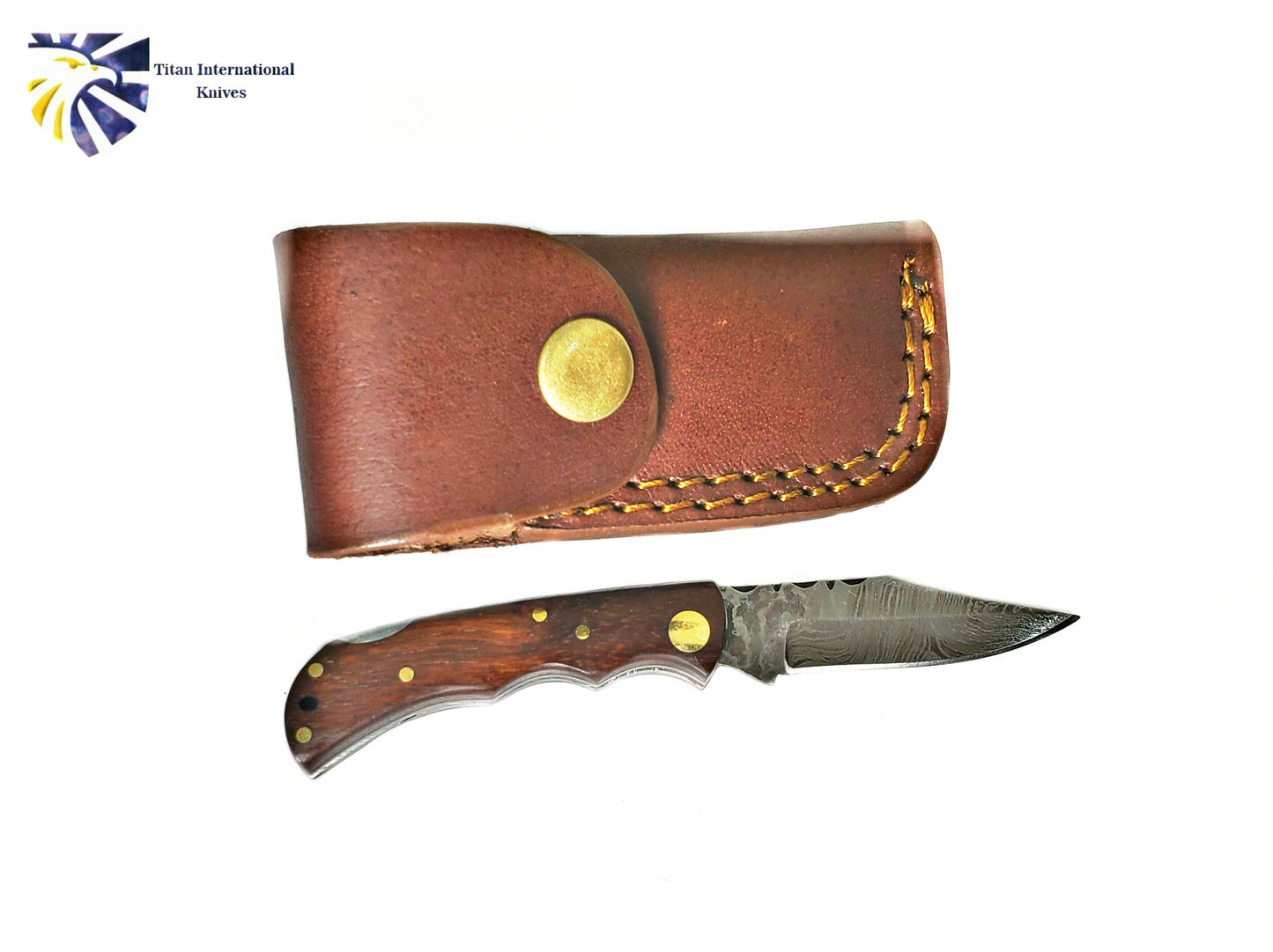 Titan International - TF-003 Damascus Steel folding Knife EDC