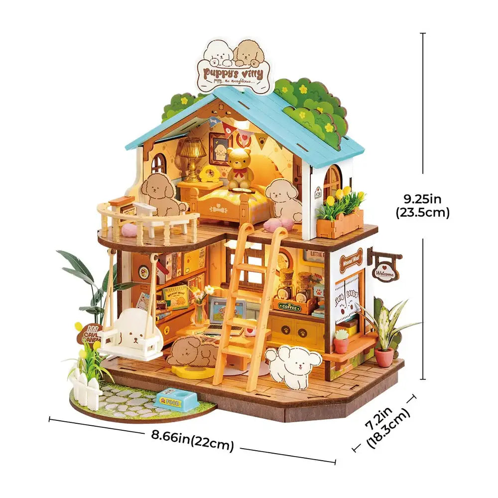 Robotime - DG169 Puppy's Cozy Villa Rolife DIY Miniature House Puzzles